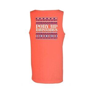 SMU Mustangs College Football Men's Large Tank Top Neon Orange NWT
